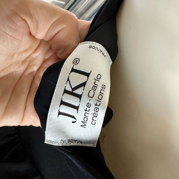 Jiki Monte Carlo France Sheer Ruffle Crystal Statement Formal Dress 4 - Picture 11 of 11